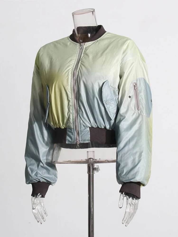 Ombre Yellow Zip-Up Cropped Jacket - Kelly Obi New York