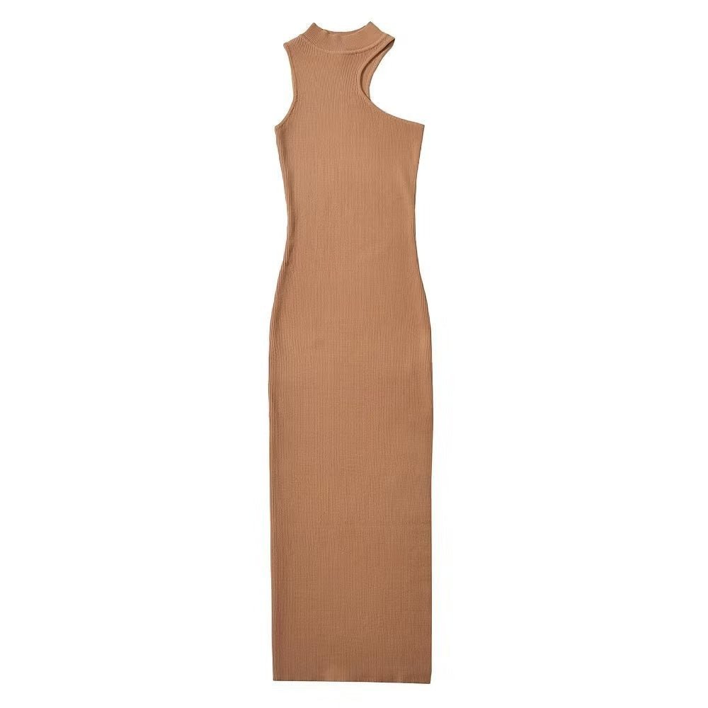 One Shoulder Split Knit Dress - Kelly Obi New York