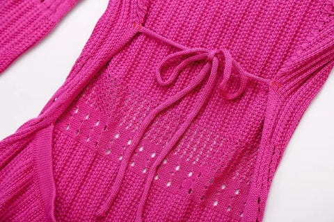 Open Back Bodycon Midi Knit Dress - Kelly Obi New York