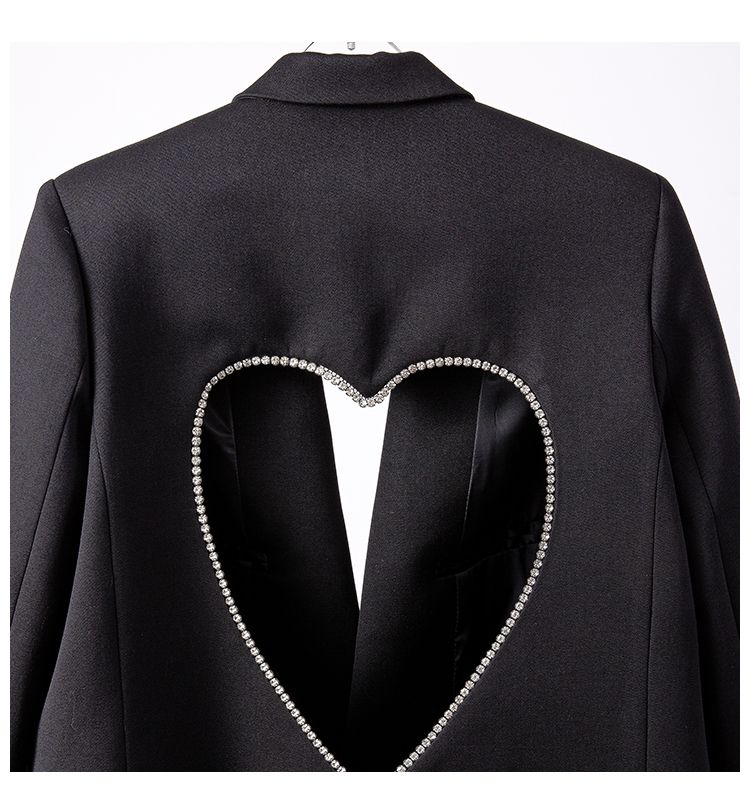 Open Back Heart Diamonds Blazer - Kelly Obi New York