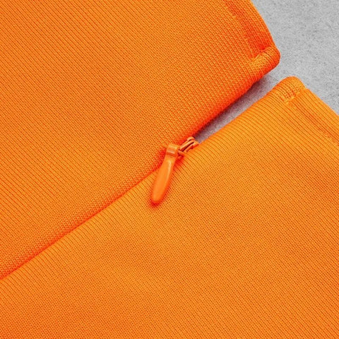 Orange Bodycon Bandage Dress - Kelly Obi New York