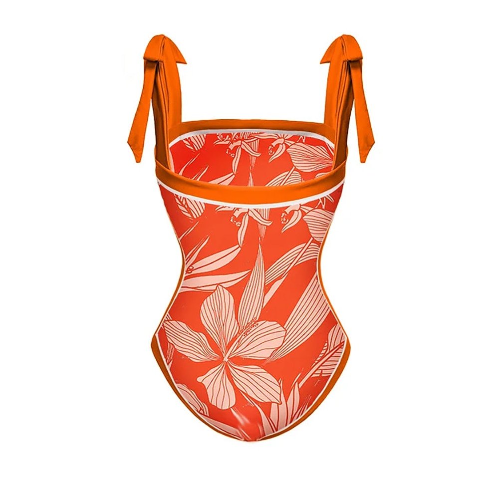 Orange Hibiscus Swimwear Set - Kelly Obi New York