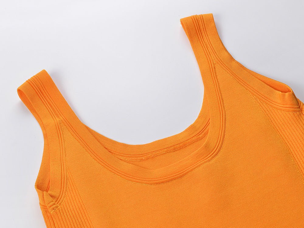 Aziel Orange Knit Halter Top – Beginning Boutique US