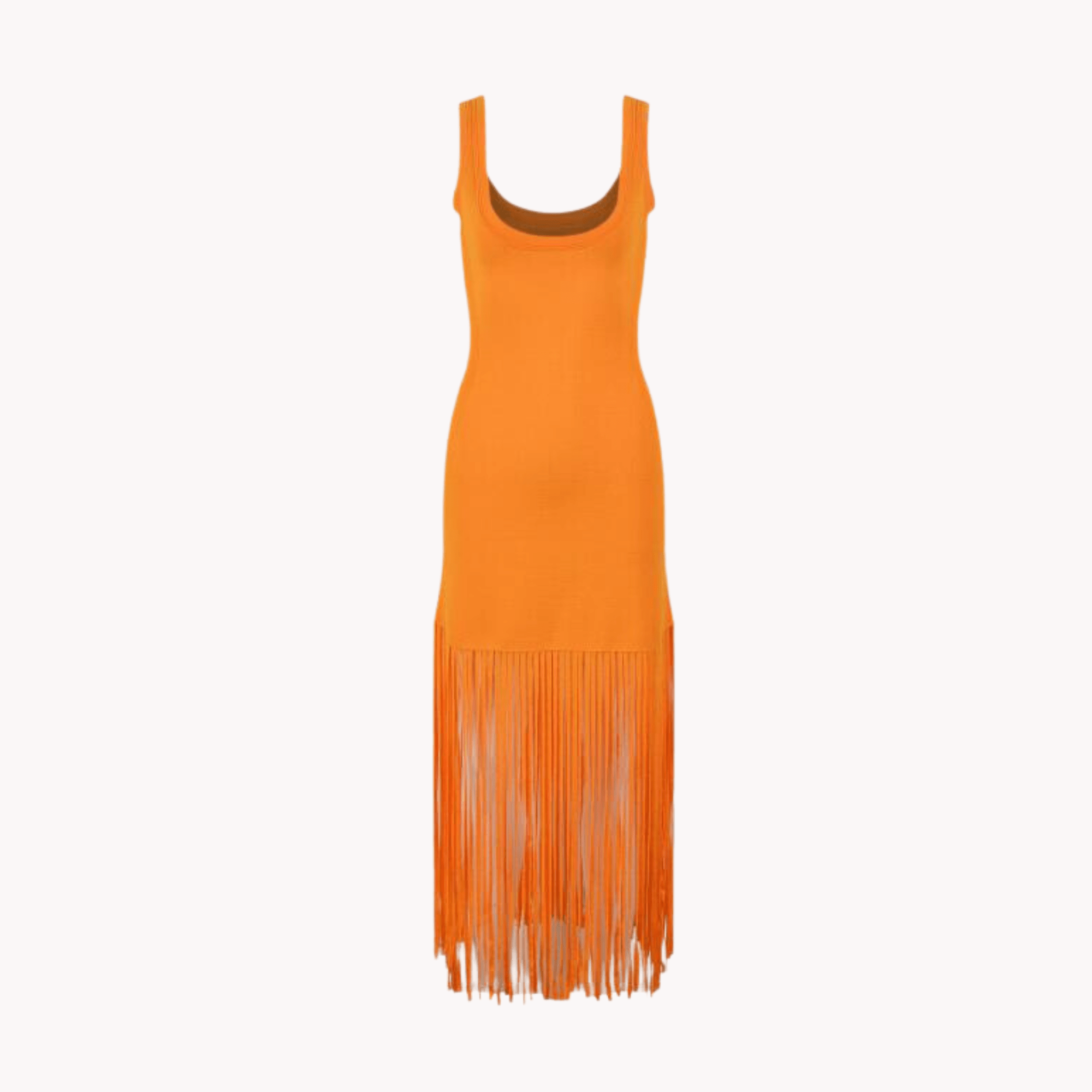 Orange Tassel Knit Dress - Kelly Obi New York