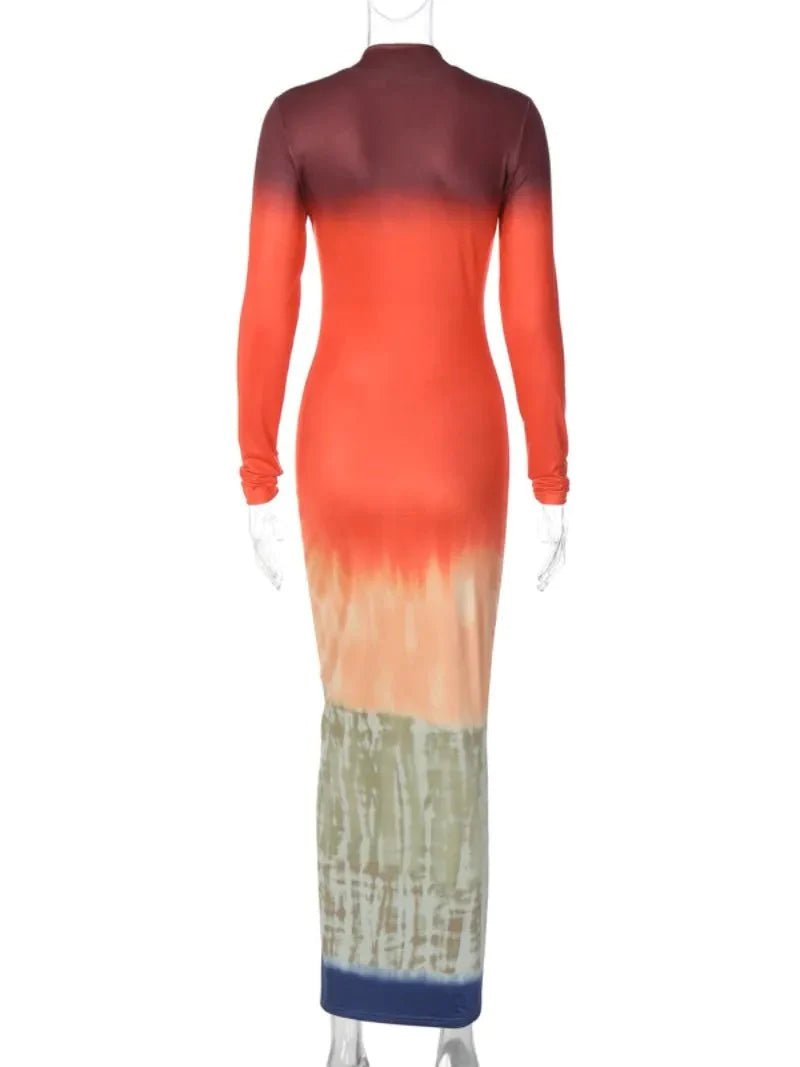 Orange Tie Dye Bodycon Dress - @_ohlalaland - Kelly Obi New York