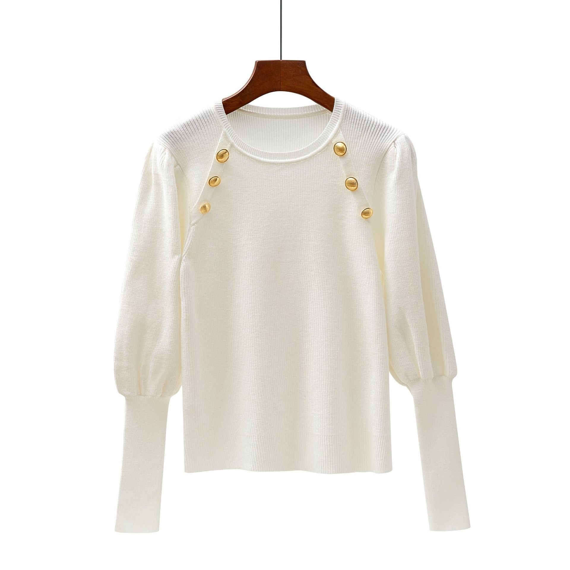 Ornate Buttons Adorned Knit Sweater - Kelly Obi New York