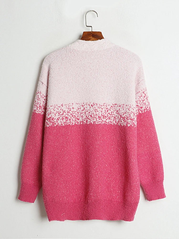 Ornate Buttons Pink Gradient Cardigan - Kelly Obi New York