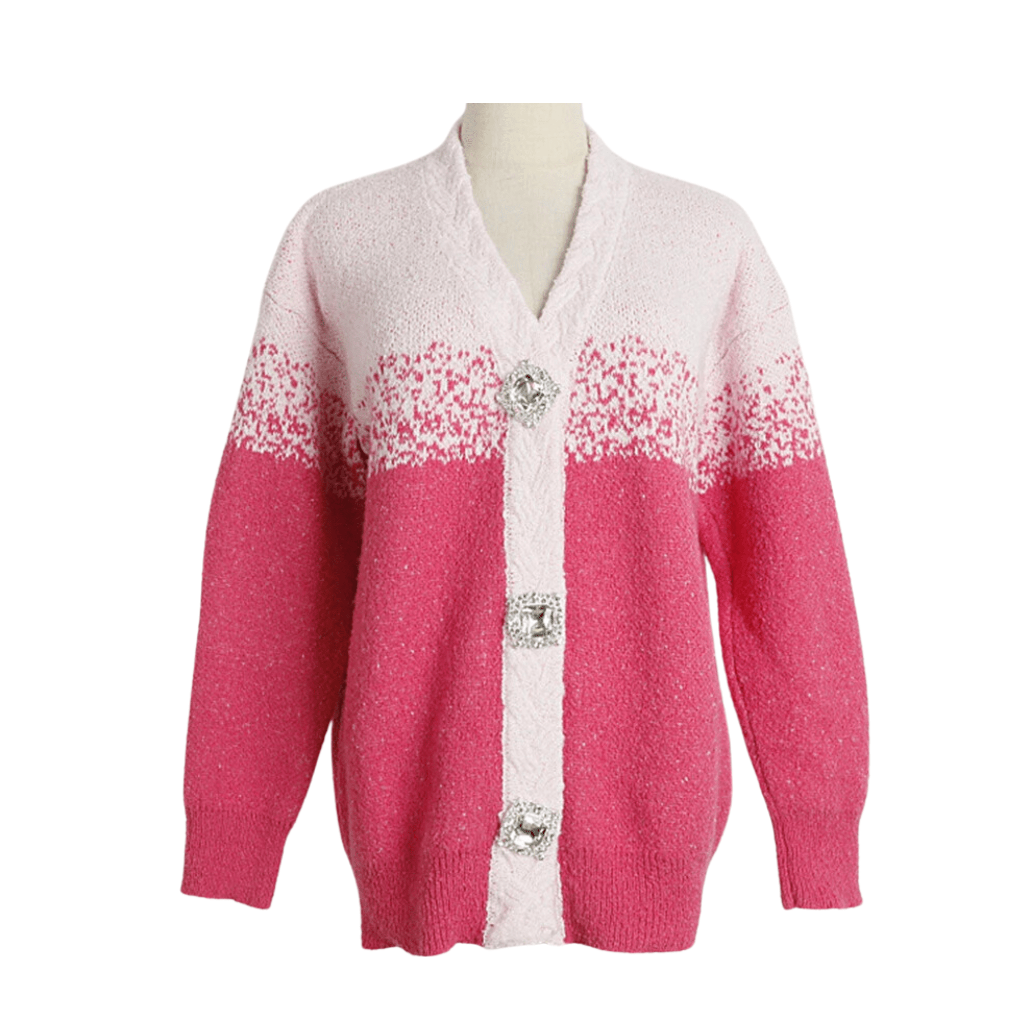 Ornate Buttons Pink Gradient Cardigan - Kelly Obi New York