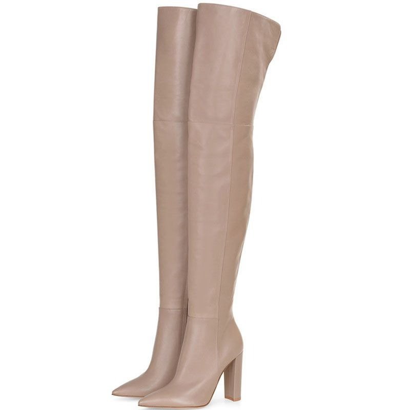 Over-the-Knee Side Zipper Boots - Kelly Obi New York