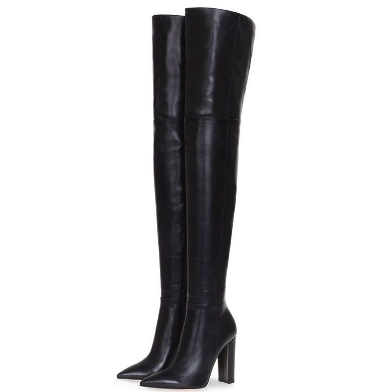 Over-the-Knee Side Zipper Boots - Kelly Obi New York