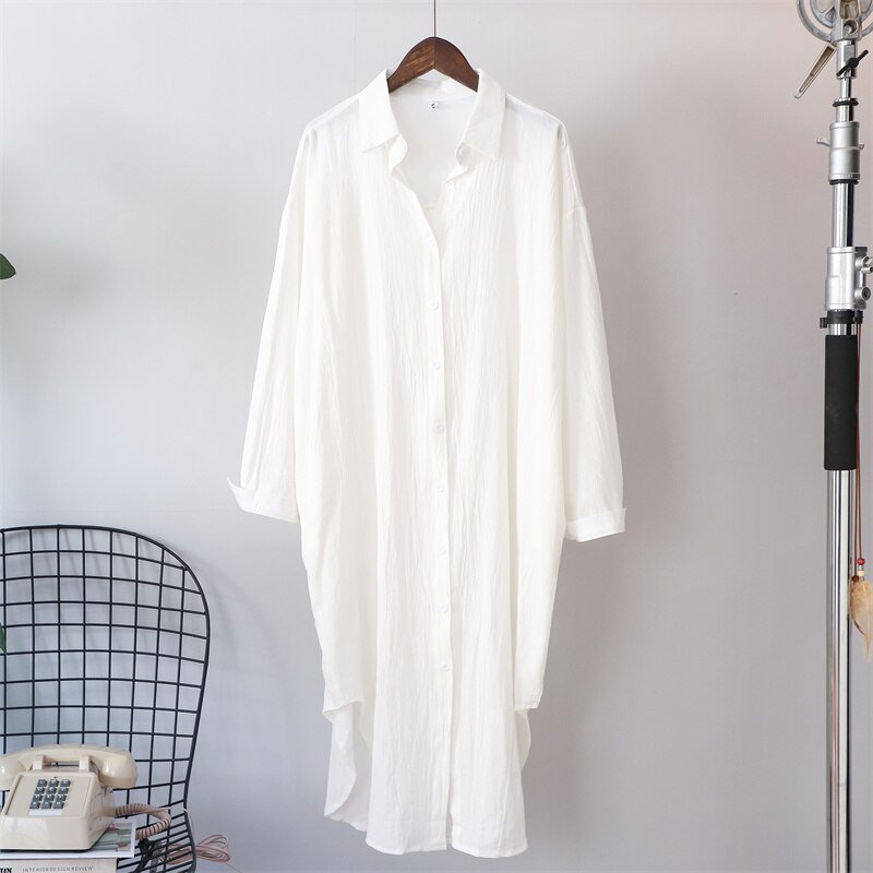 Oversized Cotton Blouse Dress - Kelly Obi New York
