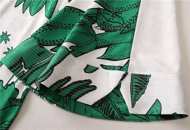 Palm Print Flare Sleeve Dress - Kelly Obi New York