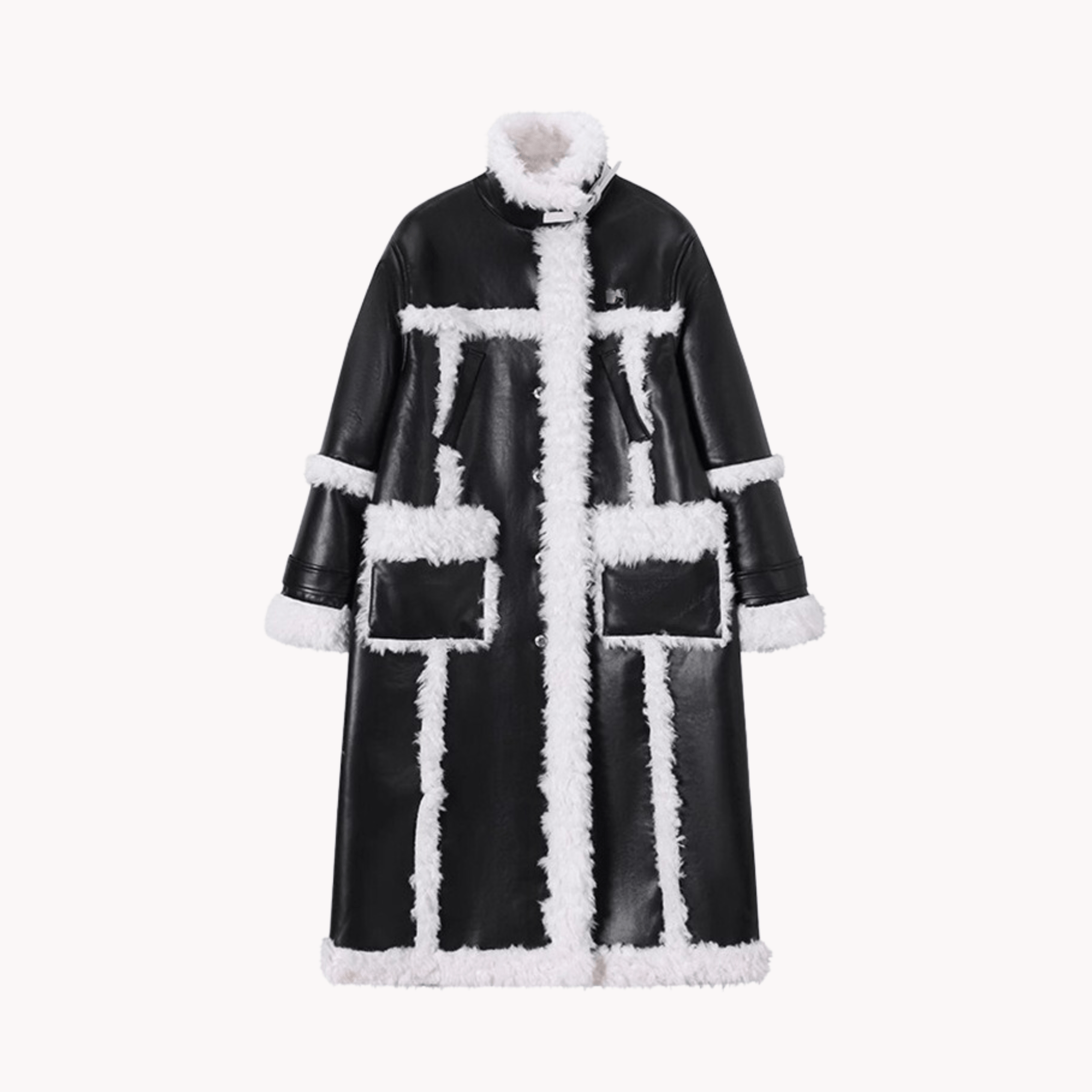 Paneled Lamb Wool Coat - Kelly Obi New York