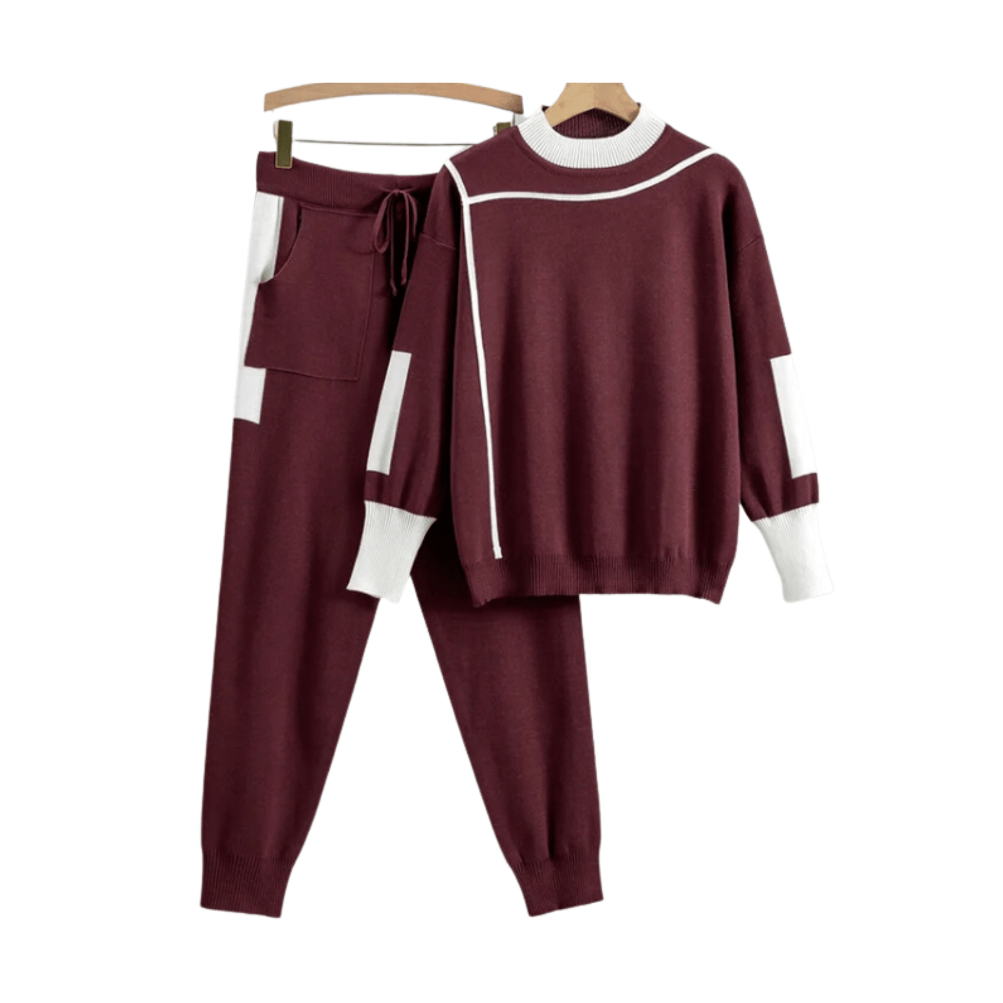 Patch Pockets Knitted Sweater + Pants Set - Kelly Obi New York