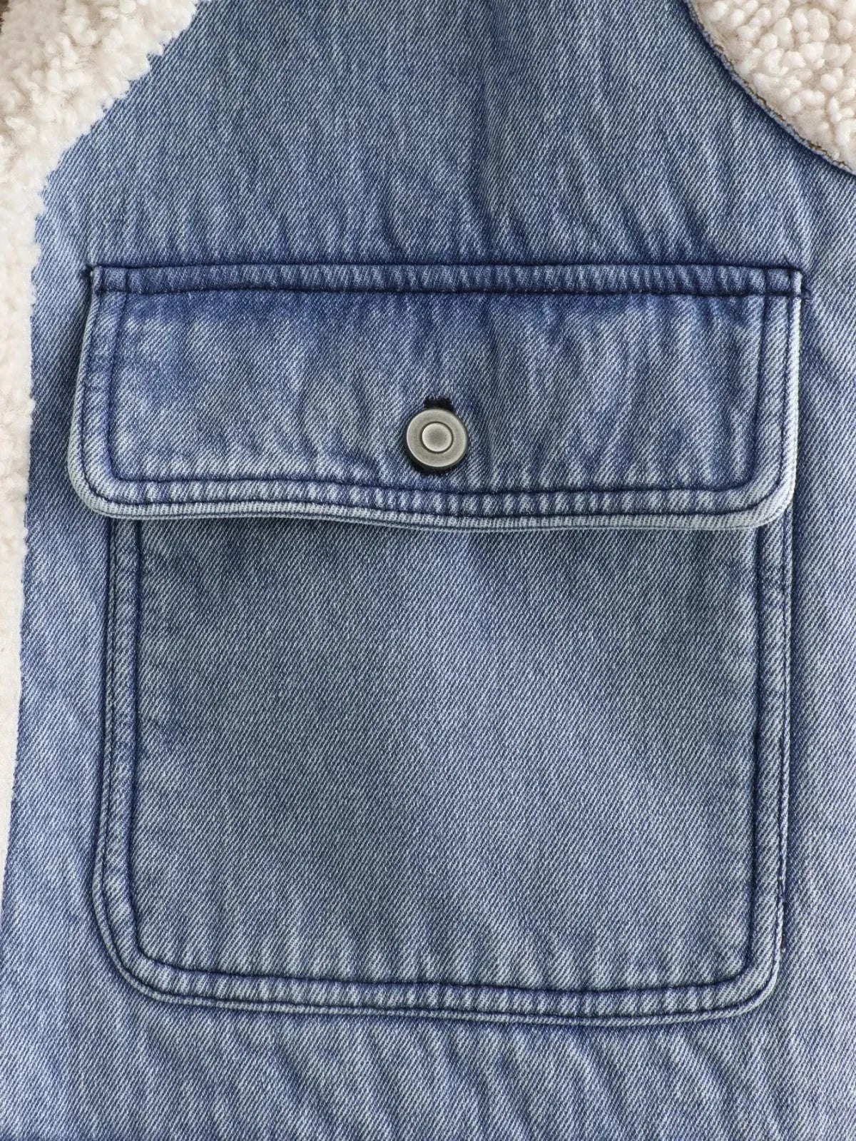 Patch Pockets Woolen Denim Vest - Kelly Obi New York