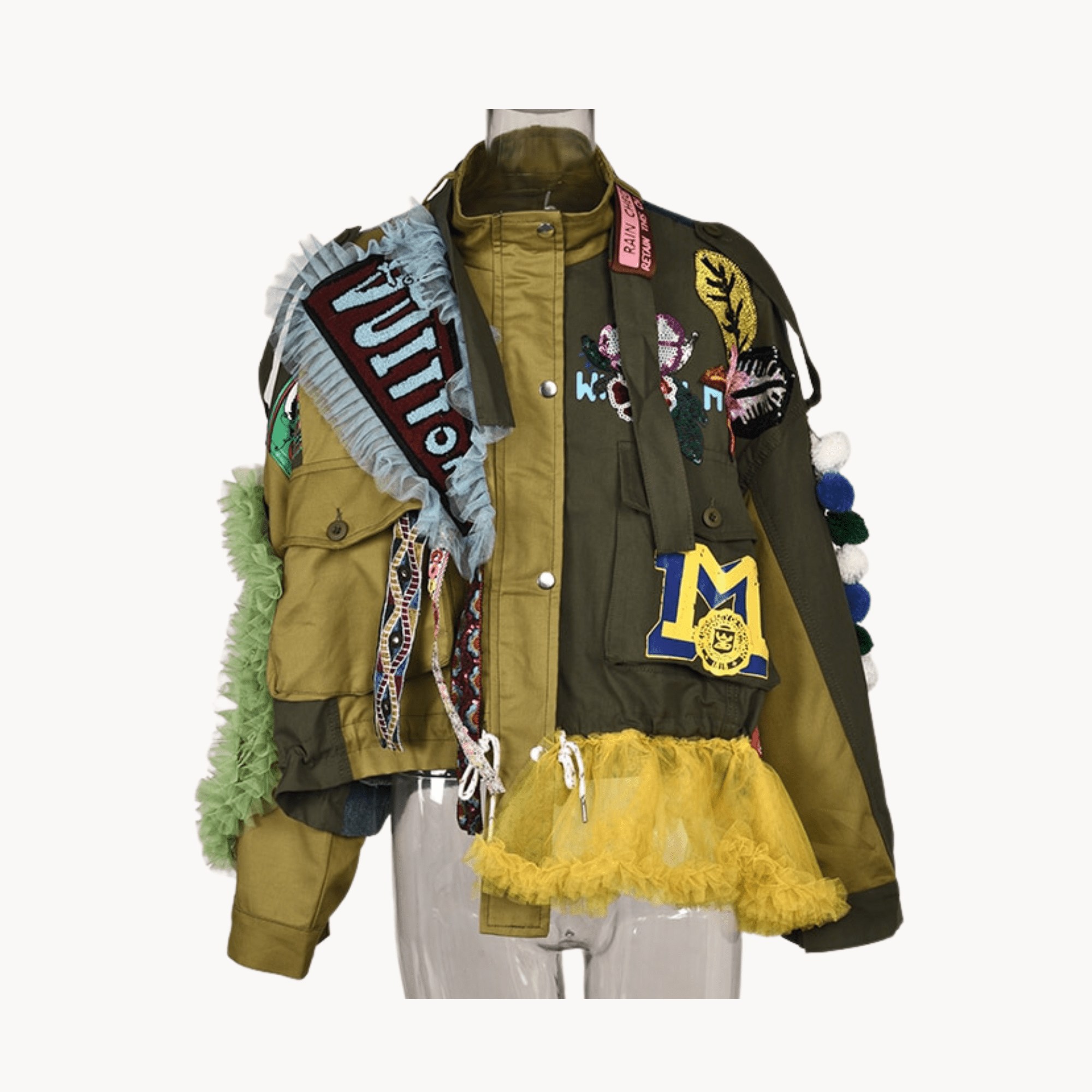 Patches Sequins and Laces Collage Jacket