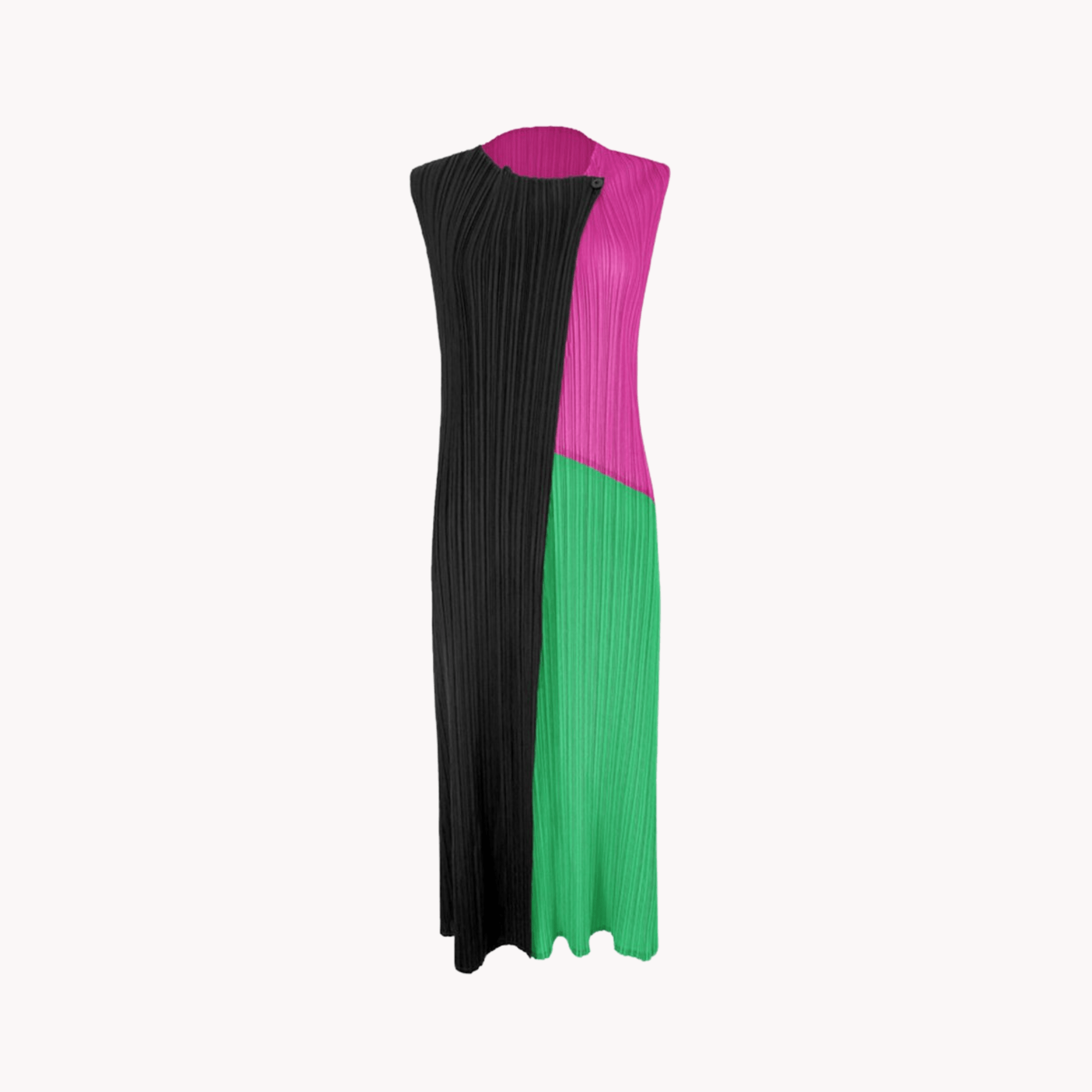 Patchwork Pleated Dress - Kelly Obi New York