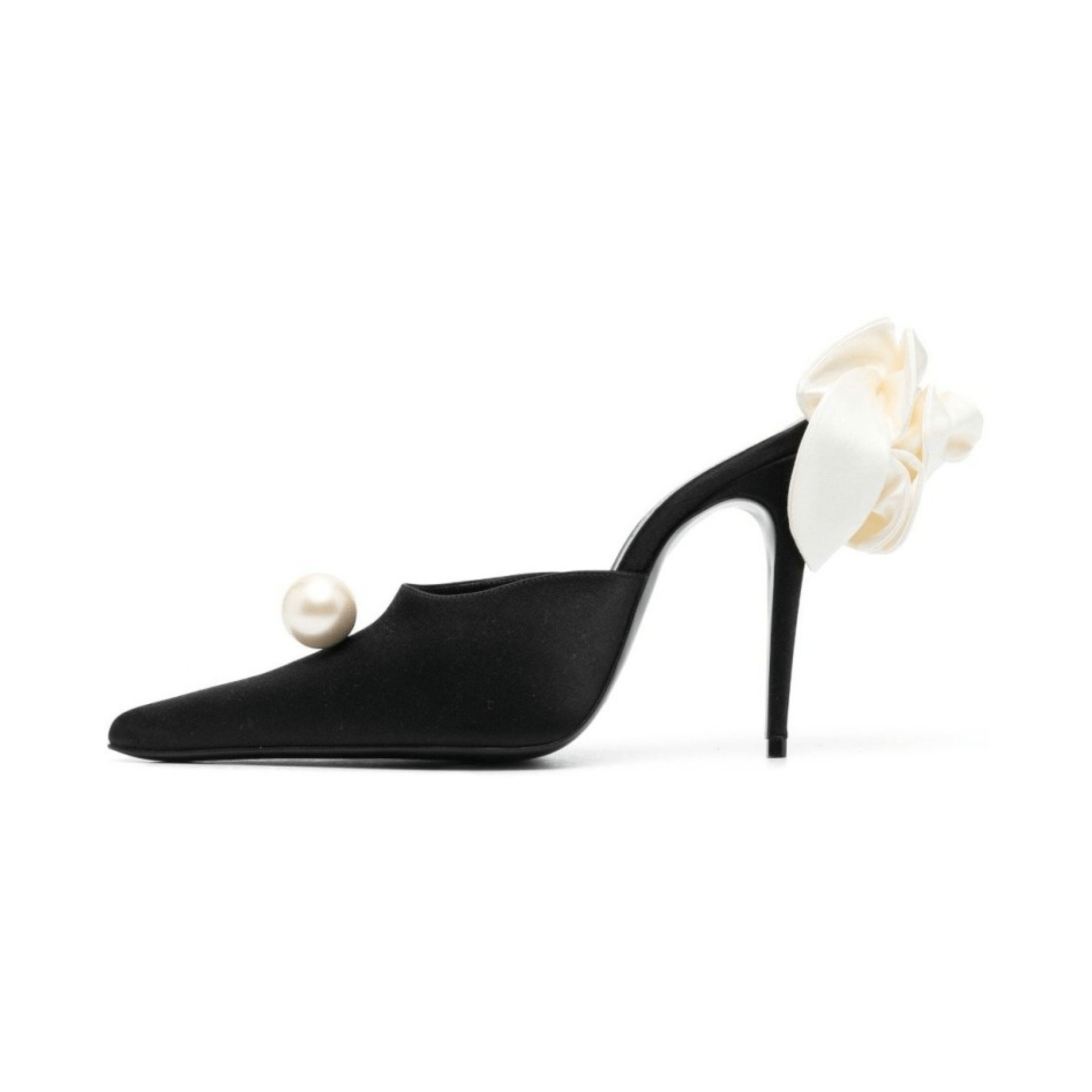 Pearl Floral High Heel Mules - Kelly Obi New York