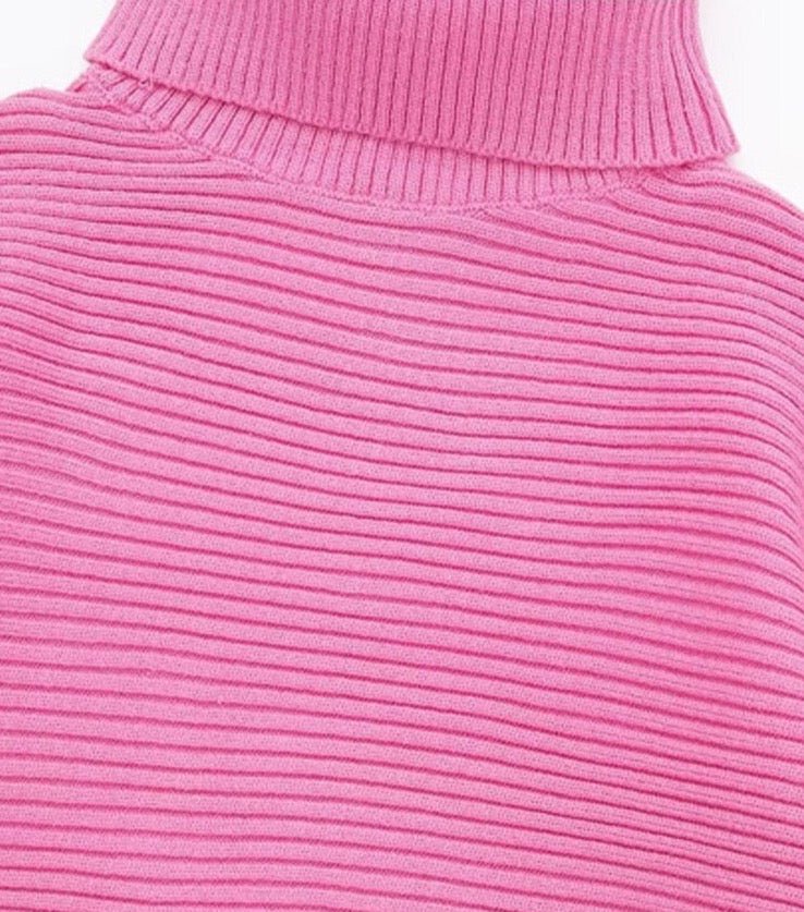 Pink Knit Turtleneck Set - Kelly Obi New York