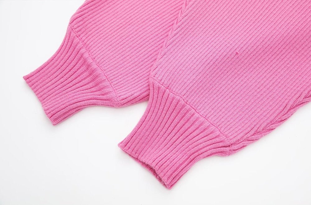 Pink Knit Turtleneck Set - Kelly Obi New York