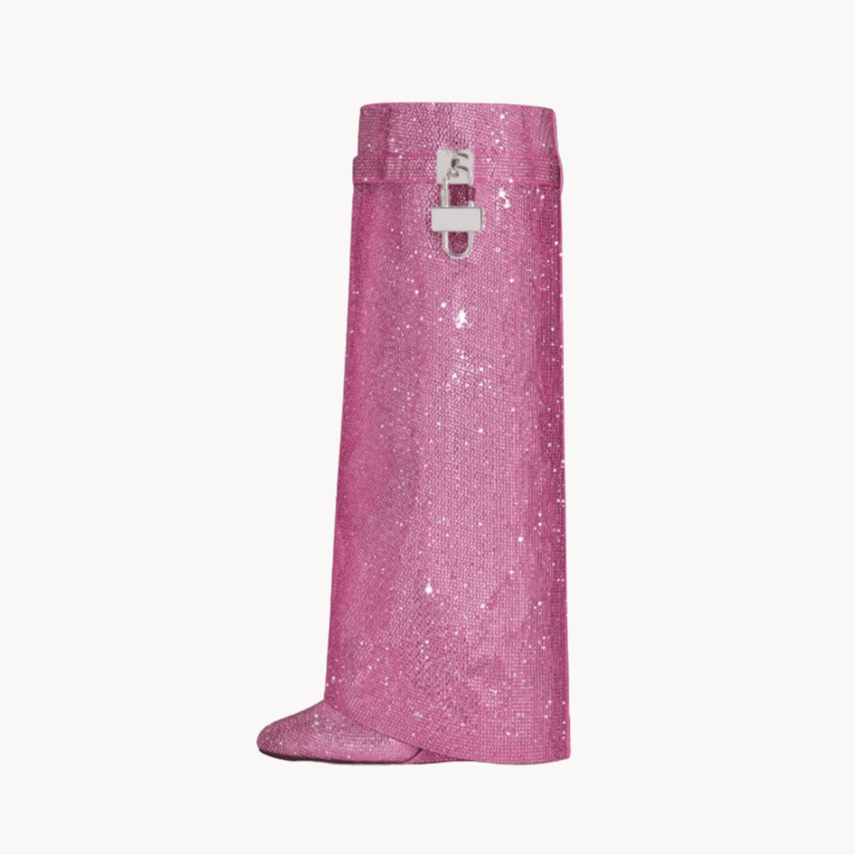 Pink Rhinestone Denim Boots - Kelly Obi New York