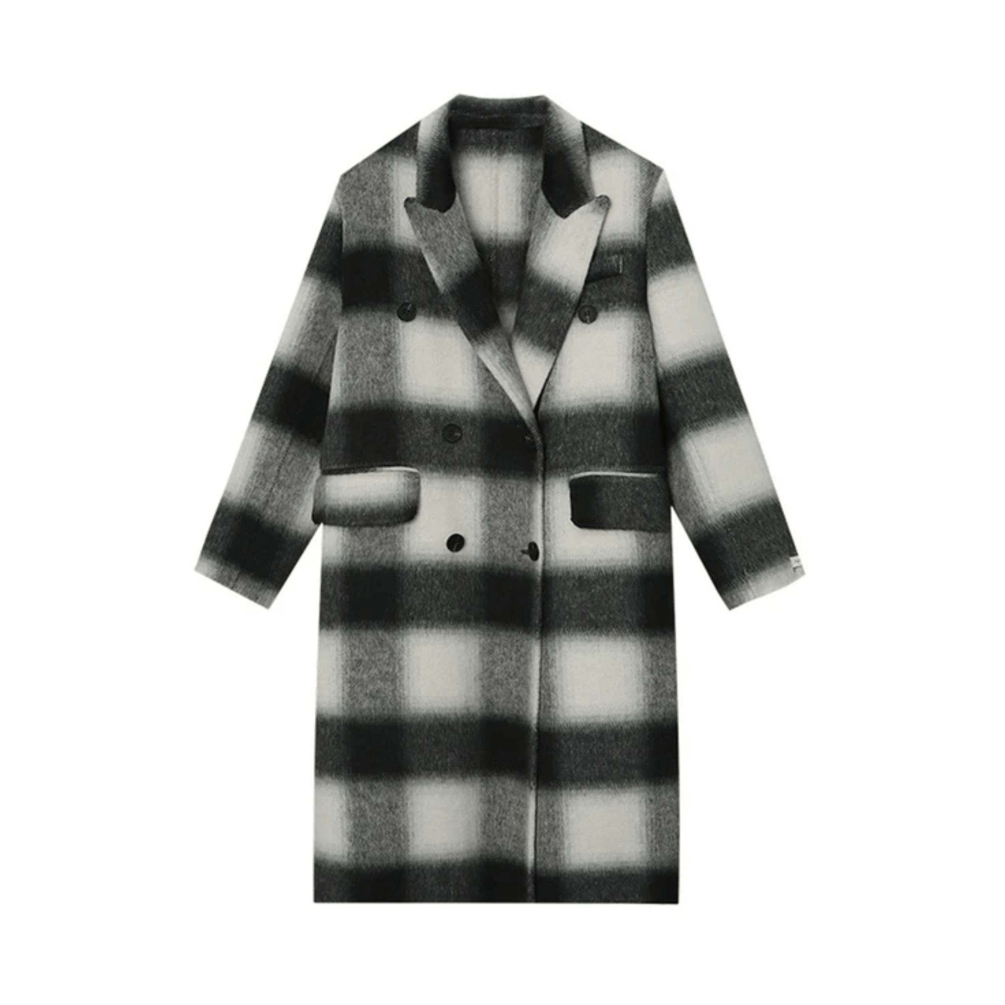 Plaid Double Breated Coat - Kelly Obi New York