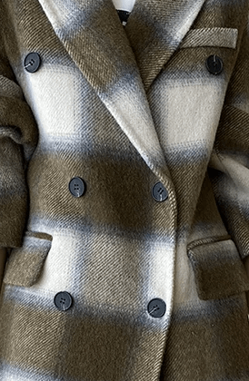 Plaid Double Breated Coat - Kelly Obi New York