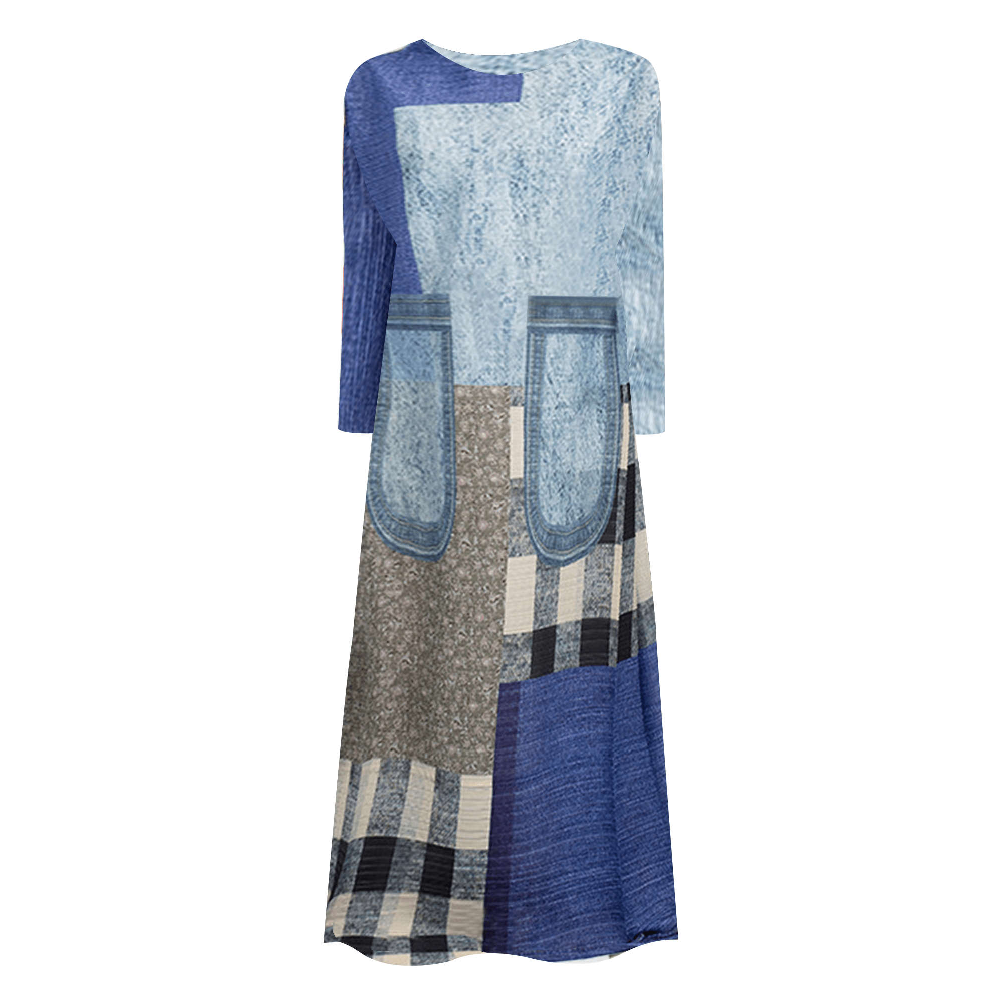 Plaid Geometric Pleated Dress - Kelly Obi New York