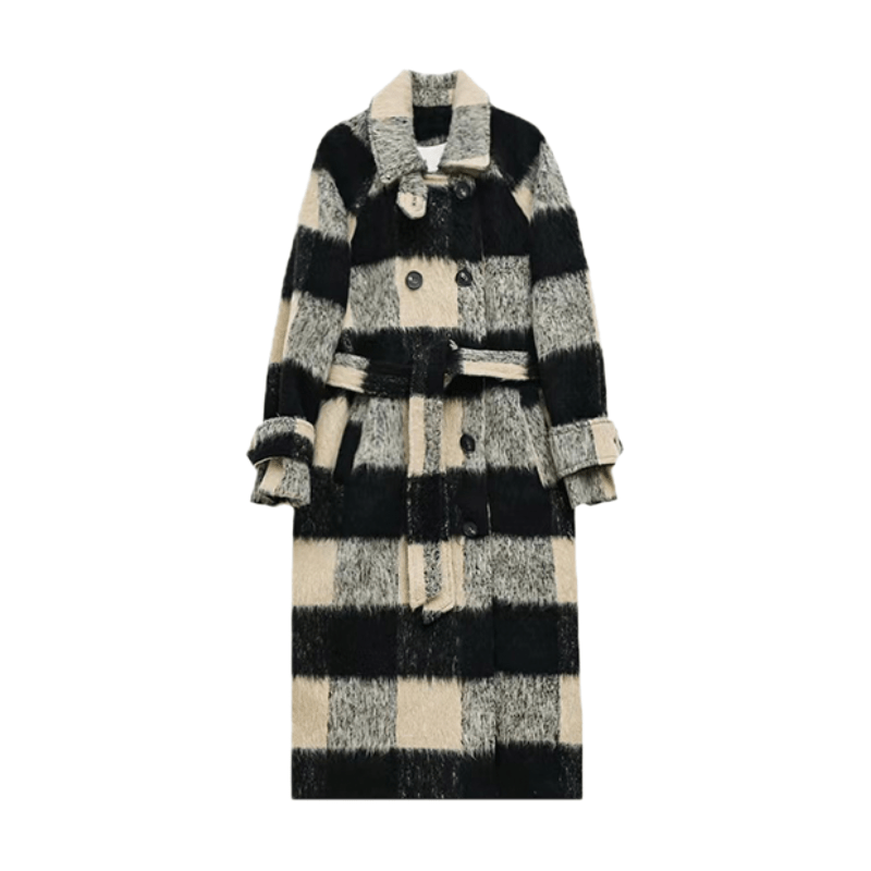 Plaid Goose Down Winter Coat - Kelly Obi New York