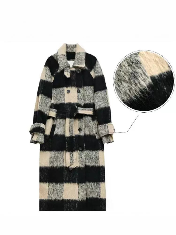 Plaid Goose Down Winter Coat - Kelly Obi New York