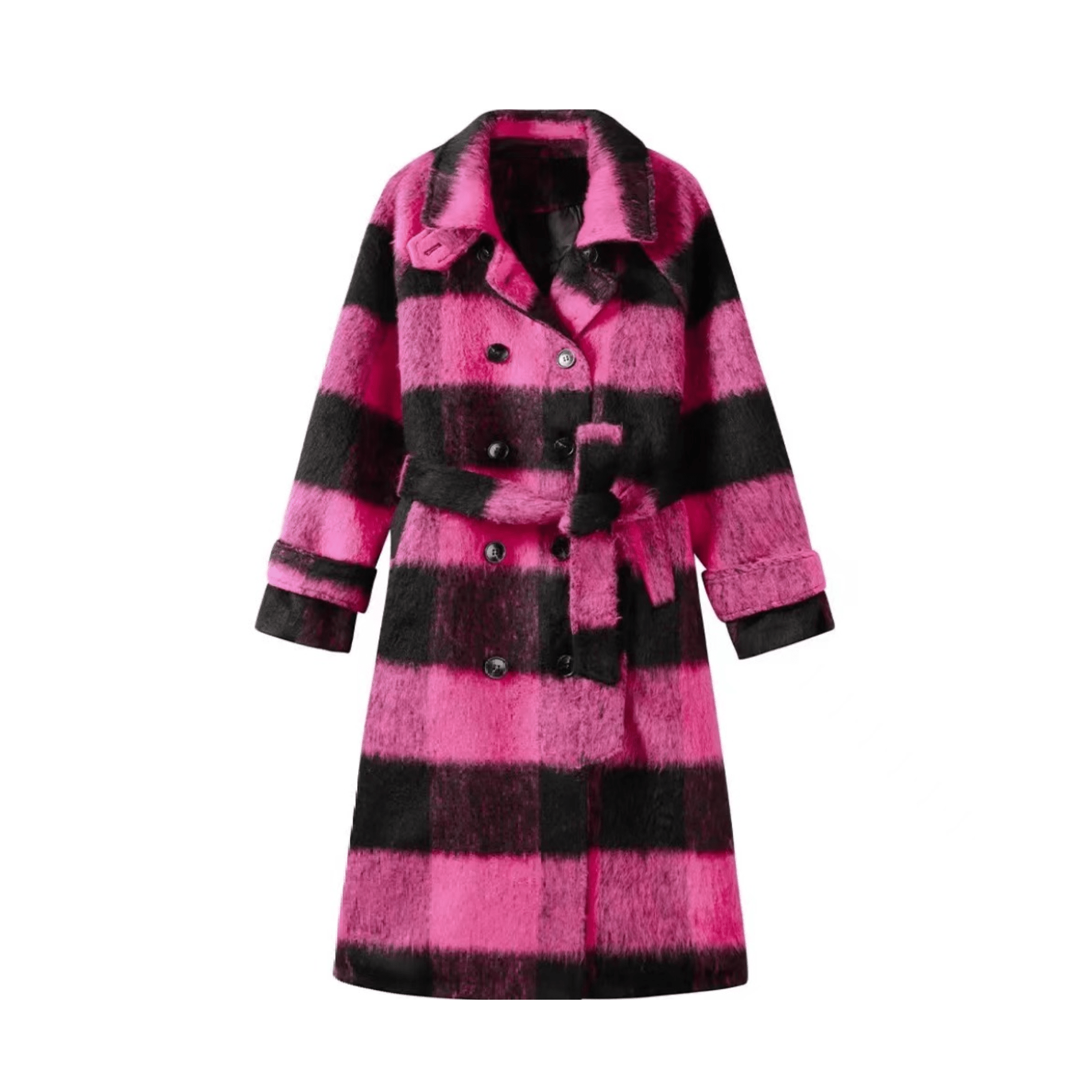 Plaid Goose Down Winter Coat - Kelly Obi New York