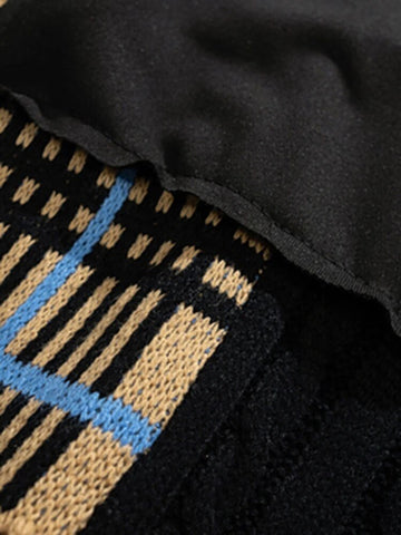 Plaid Patchwork O-Neck Knit Sweater - Kelly Obi New York