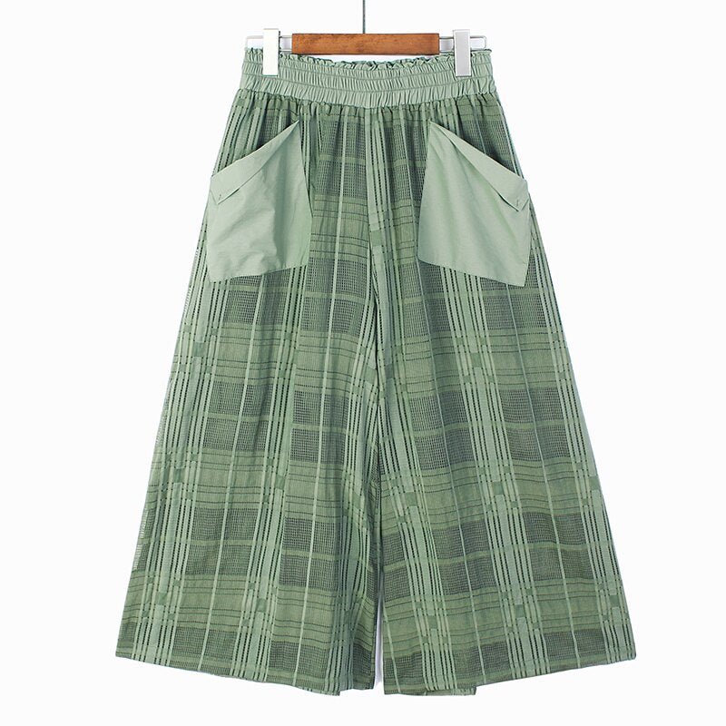 Plaid Wide Leg Loose Pants - Kelly Obi New York