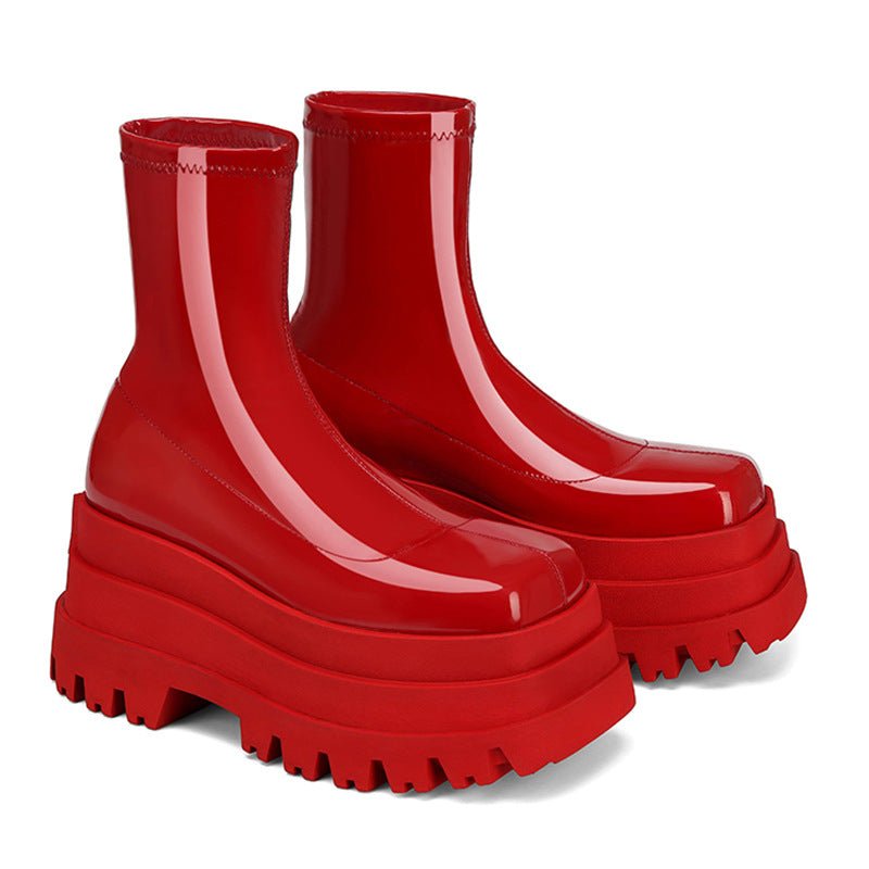 Platform Patent Leather Boots - Kelly Obi New York