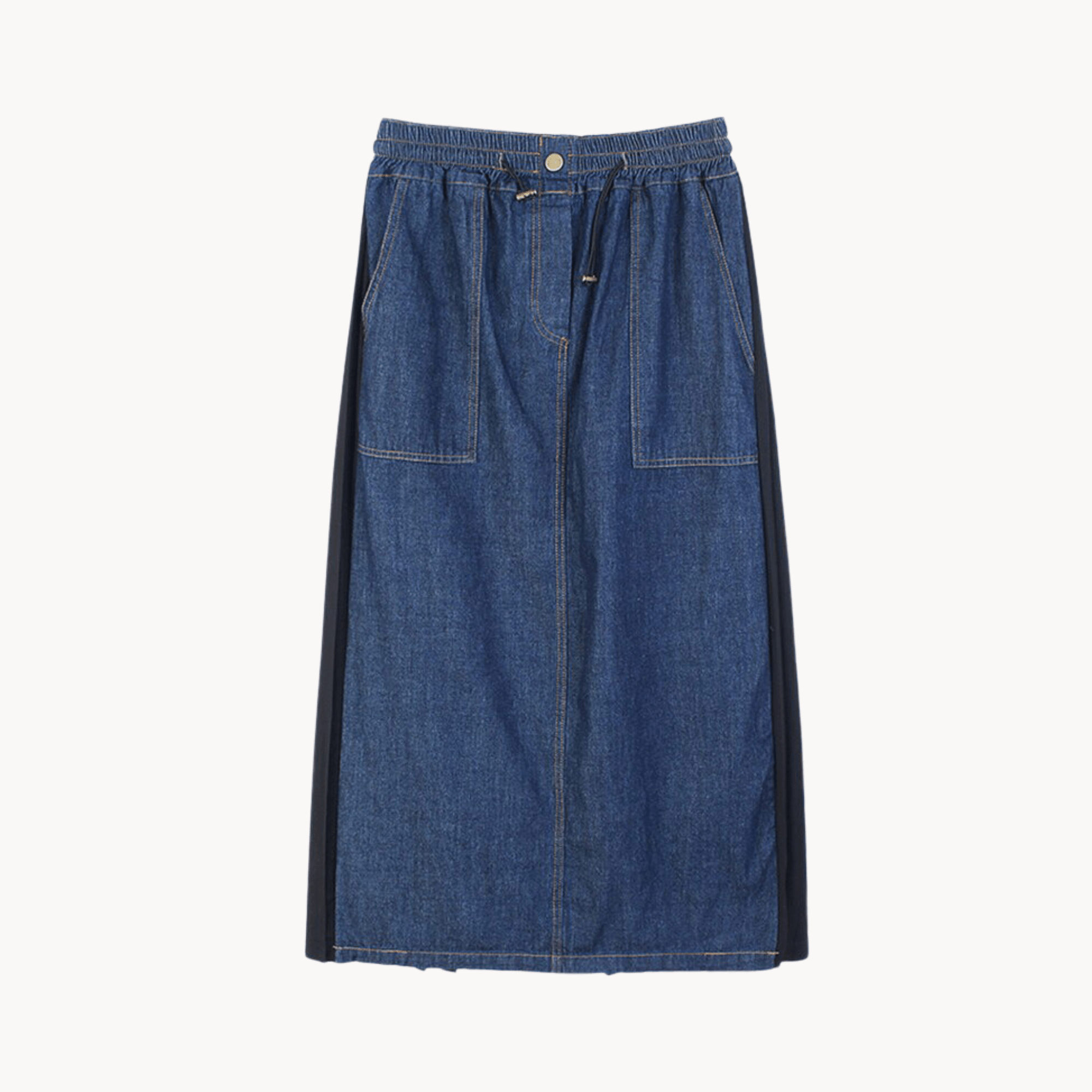 Pleated Denim A Line Skirt - Kelly Obi New York