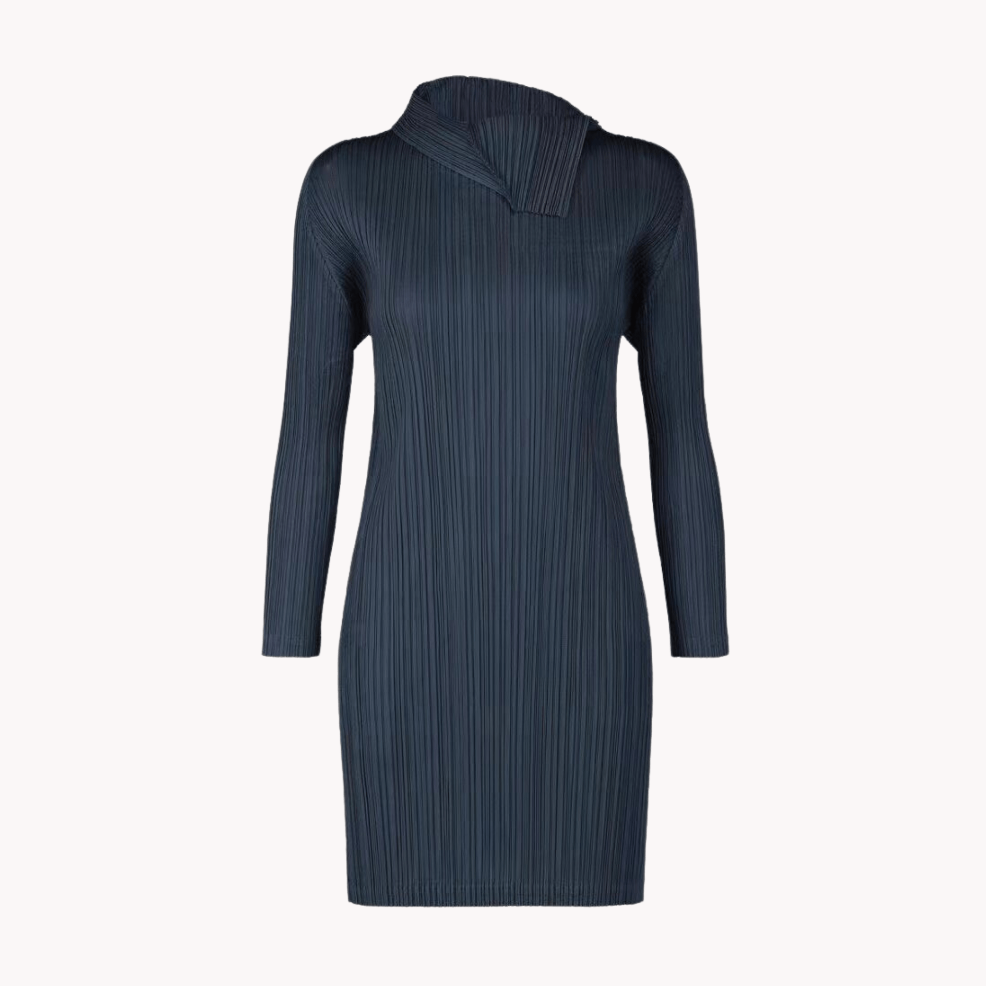 Pleated Irregular Lapel Dress - Kelly Obi New York