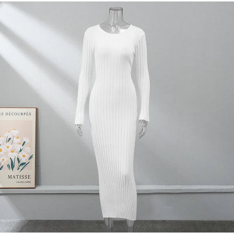 Pleated Knit Maxi Dress - Kelly Obi New York