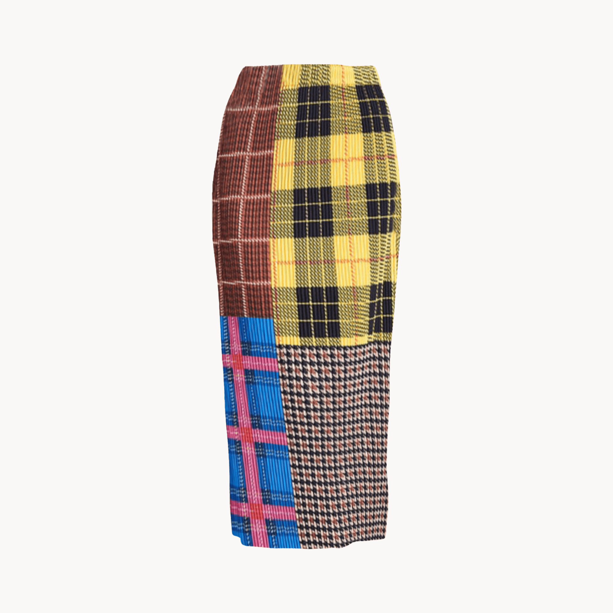 Pleated Plaid Pencil Skirt - Kelly Obi New York