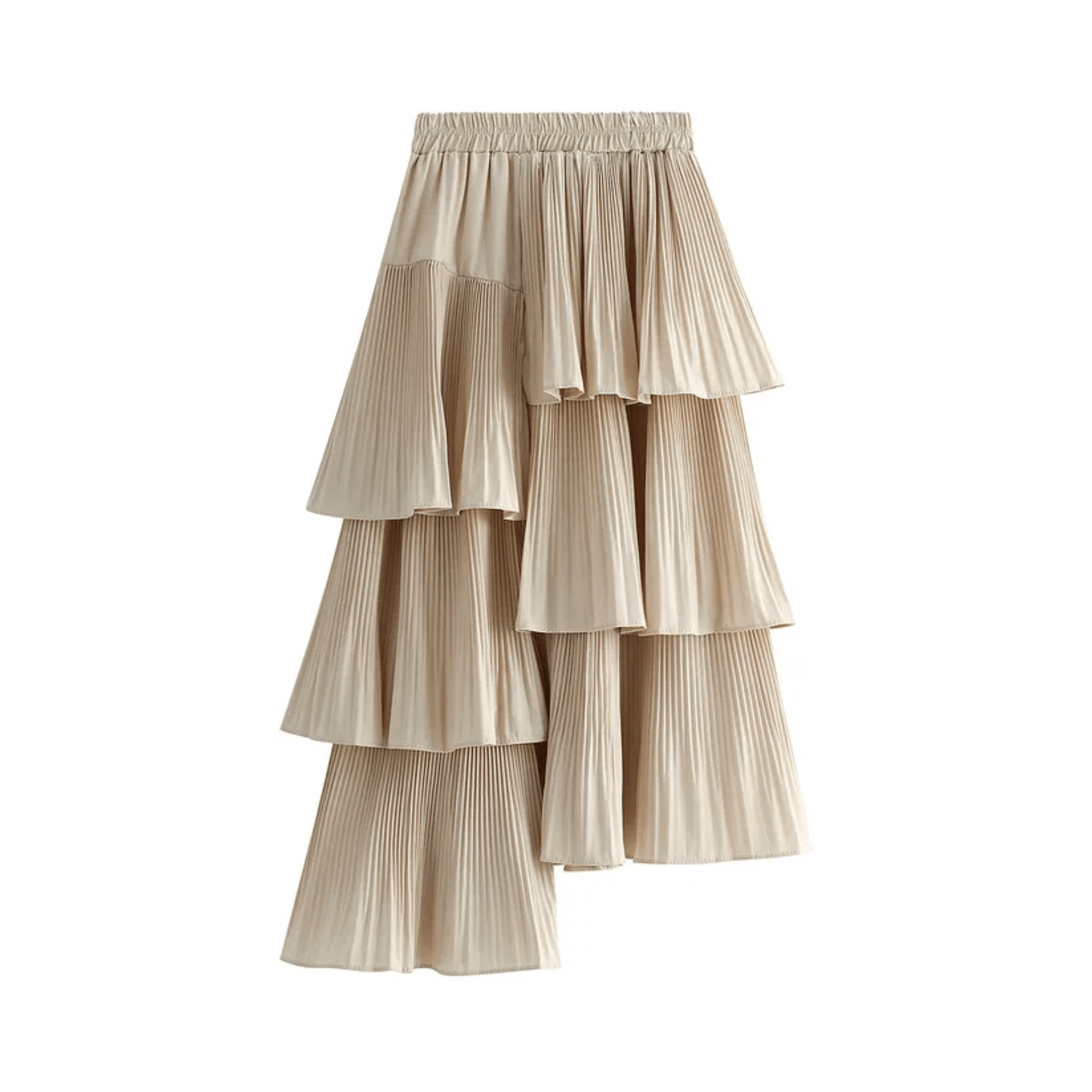 Pleated Ruffles Layered Midi Skirt - Kelly Obi New York