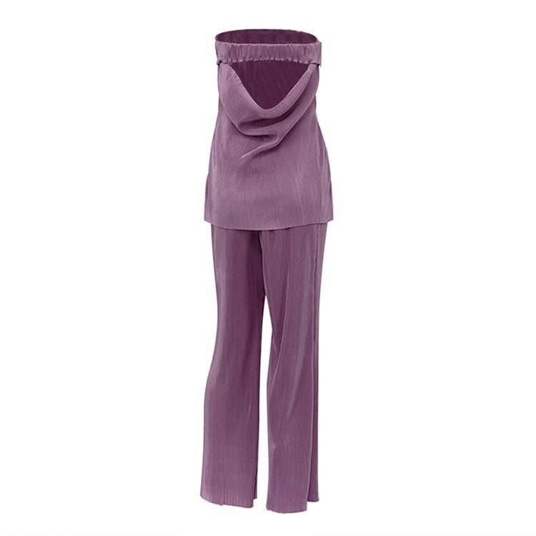 Pleated Strapless Top+Pants Set - Kelly Obi New York