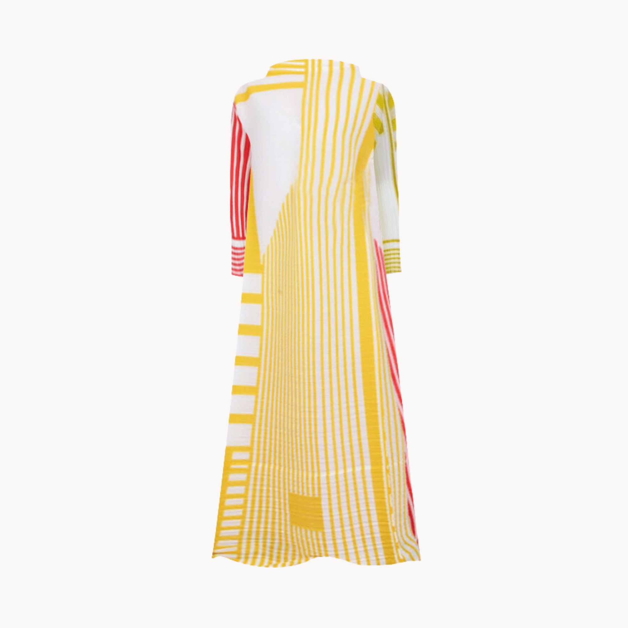 Pleated Stripe Print Dress - Kelly Obi New York