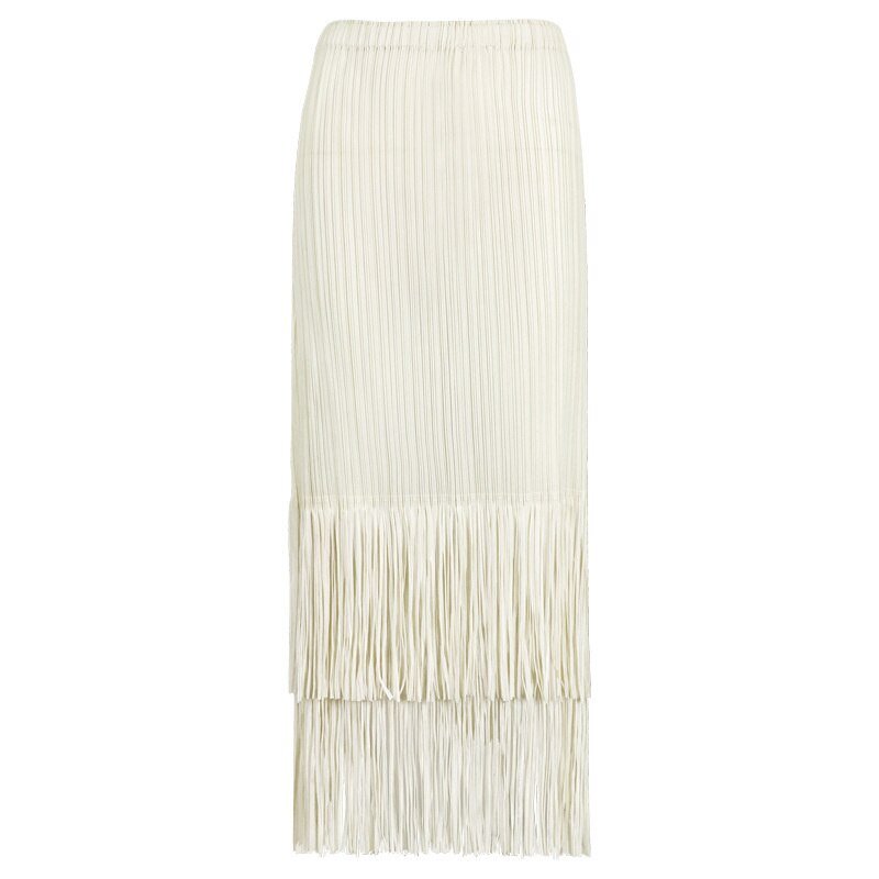 Pleated Tassel Hem Skirt - Kelly Obi New York