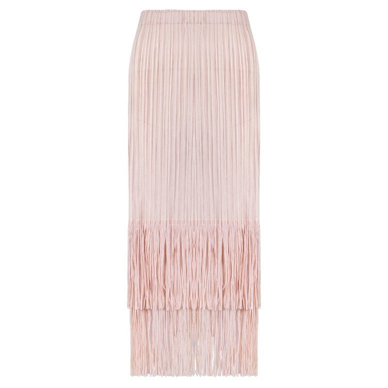 Pleated Tassel Hem Skirt - Kelly Obi New York