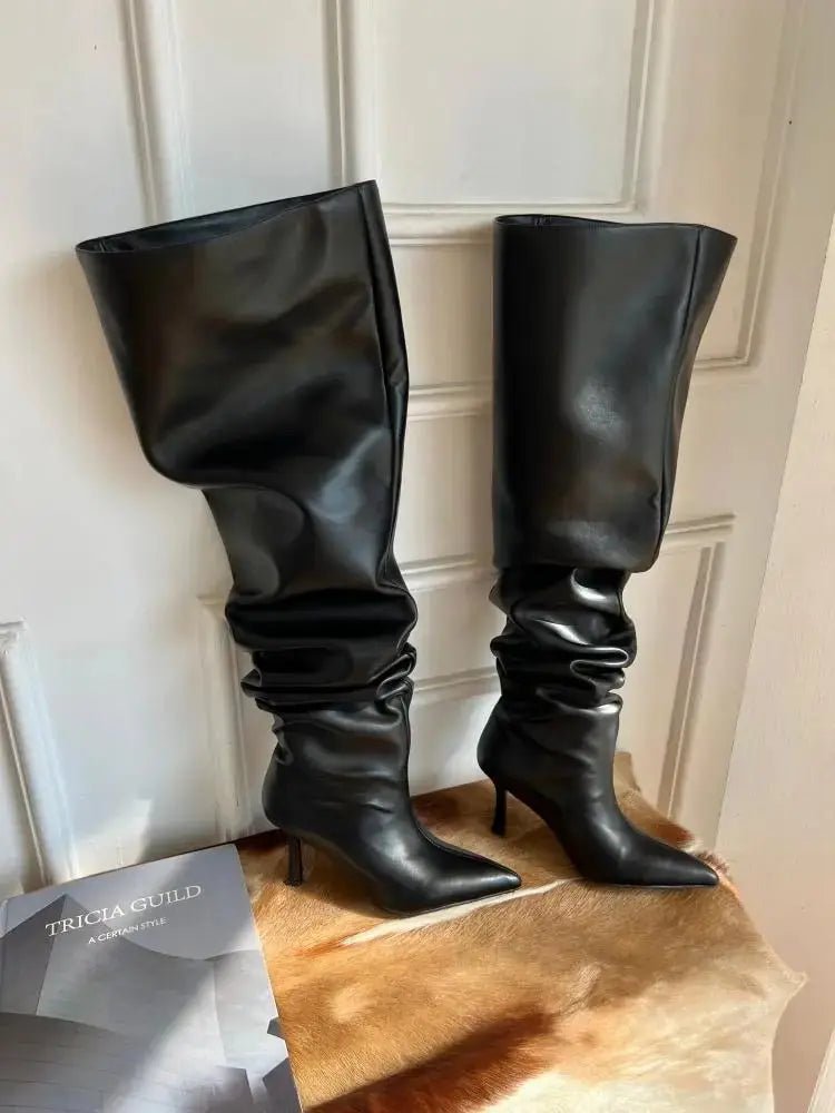 Pleated Wide Sleeve Barrel Boots - Kelly Obi New York