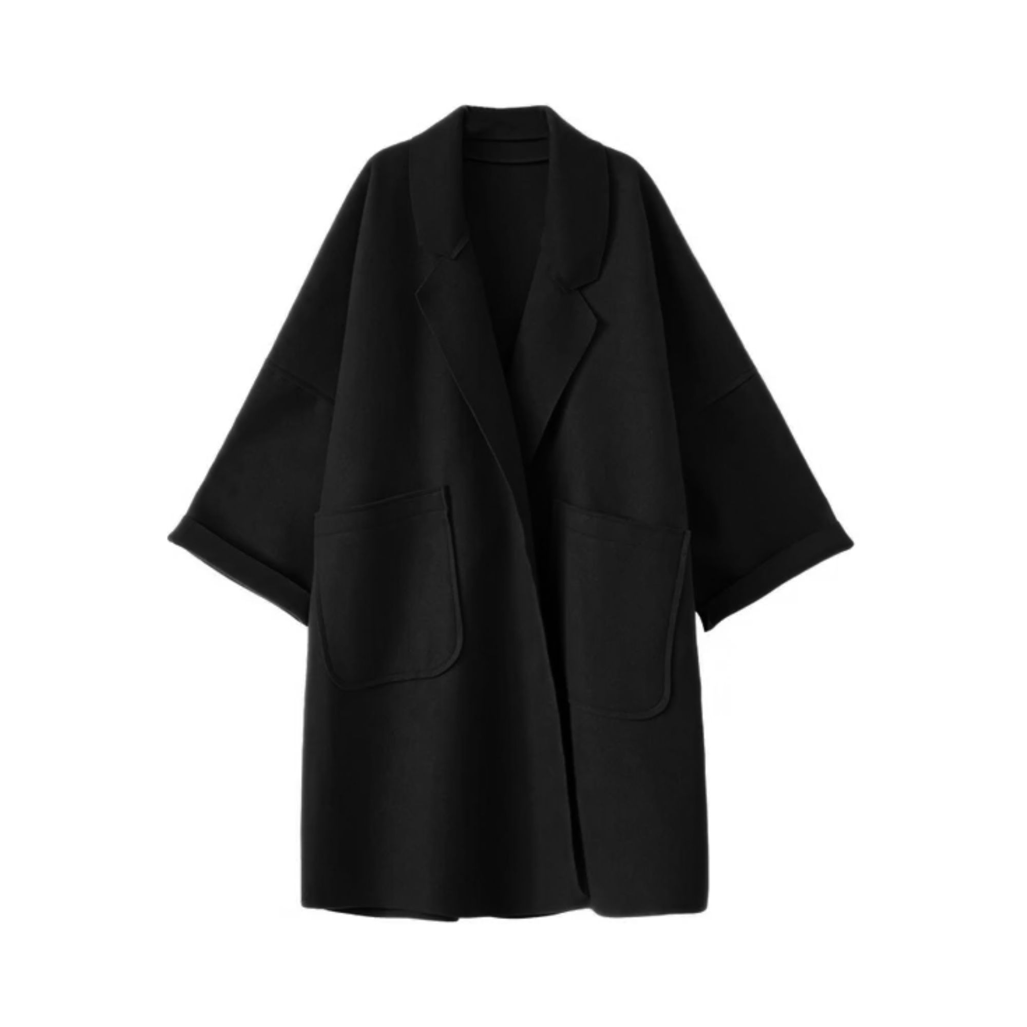 Plus Size Woolen Midi Coat - Kelly Obi New York