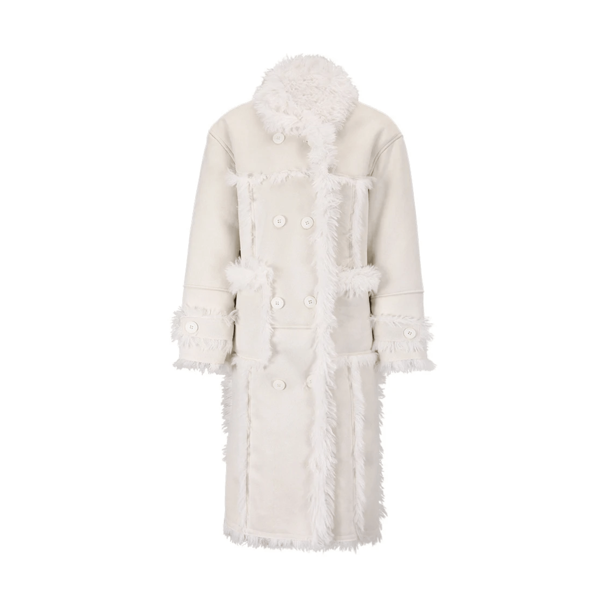 Plush Faux Fur Double-Breasted Coat - Kelly Obi New York