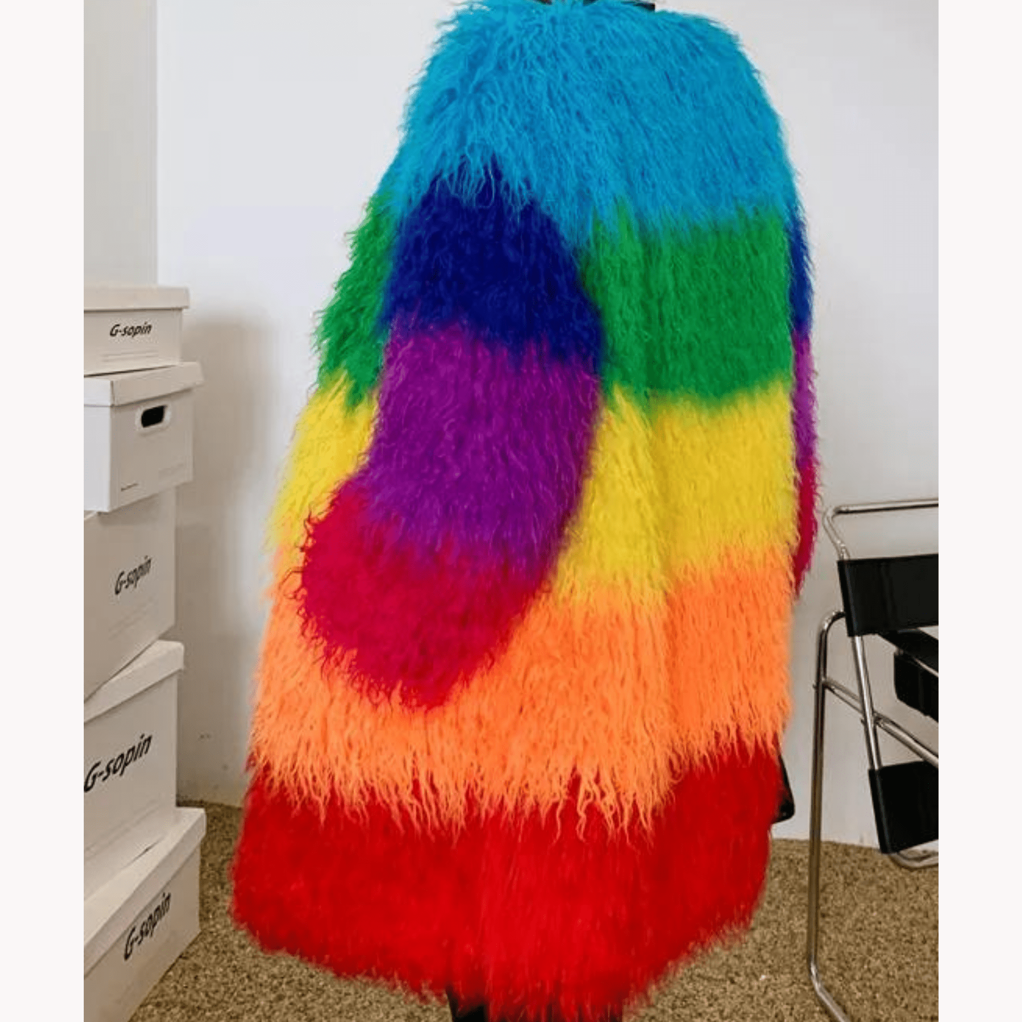 Plush Rainbow Faux Fur Winter Coat - Kelly Obi New York