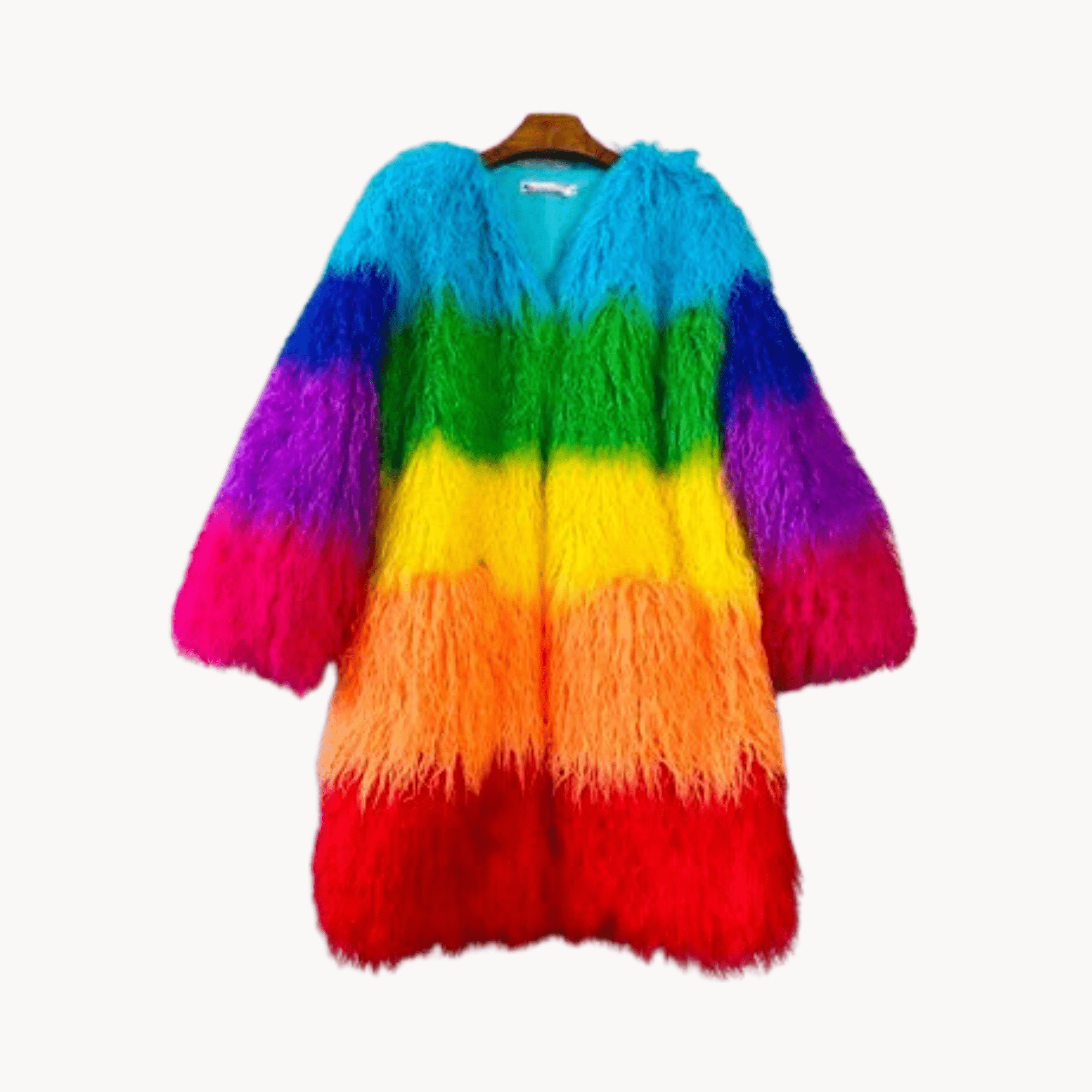 Plush Rainbow Faux Fur Winter Coat - Kelly Obi New York