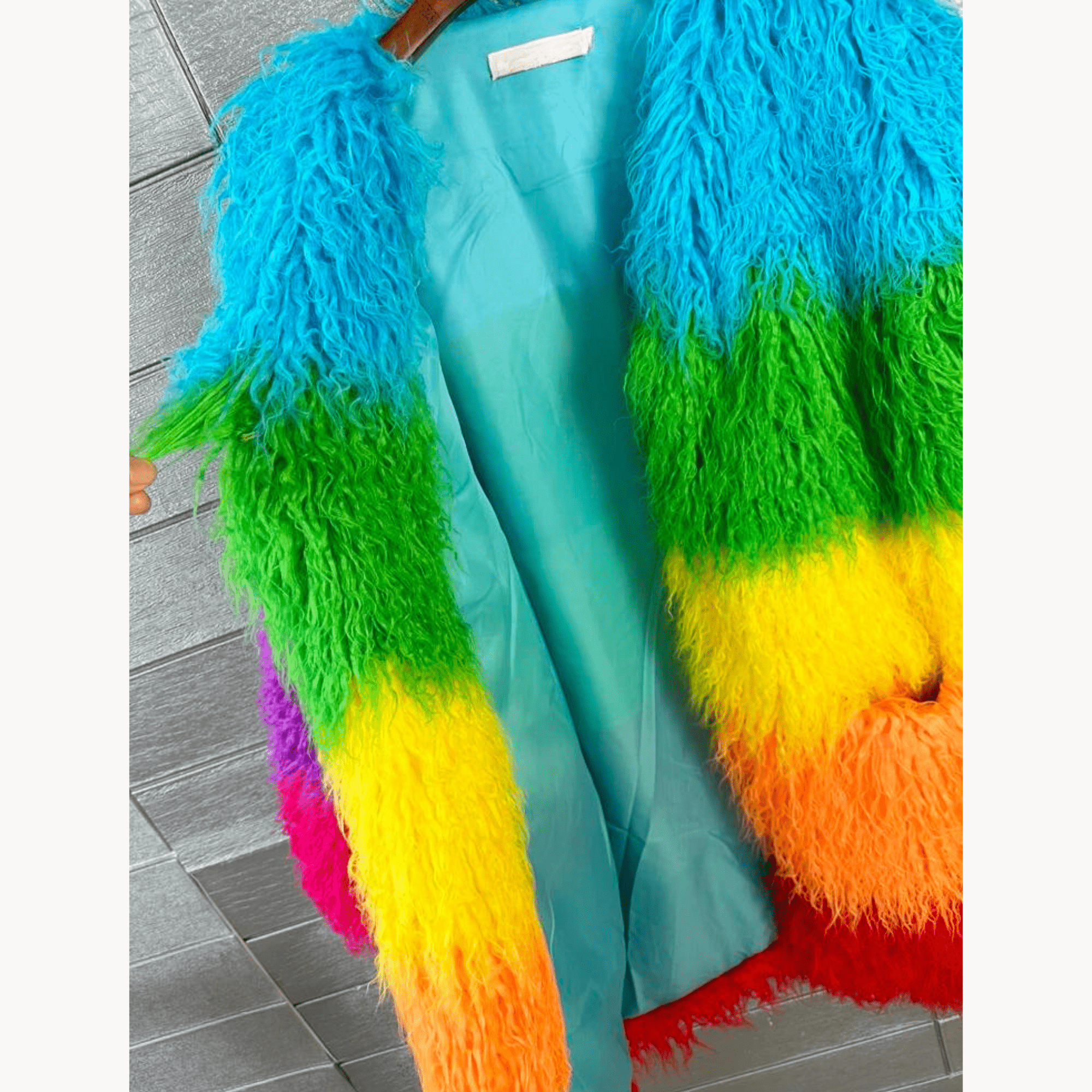 Plush Rainbow Faux Fur Winter Coat - Kelly Obi New York