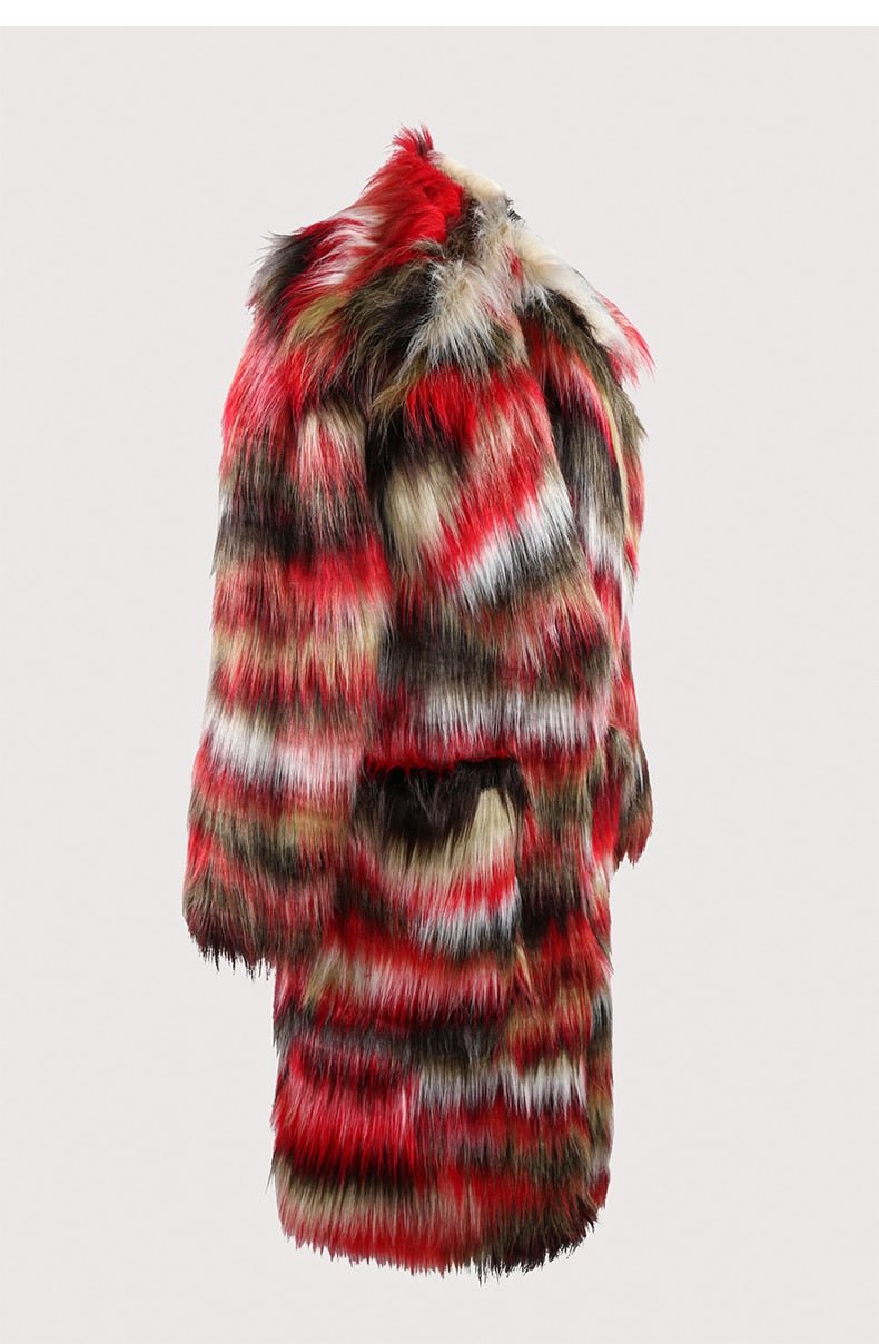 Printed Shaggy Faux Fur Jacket - Kelly Obi New York